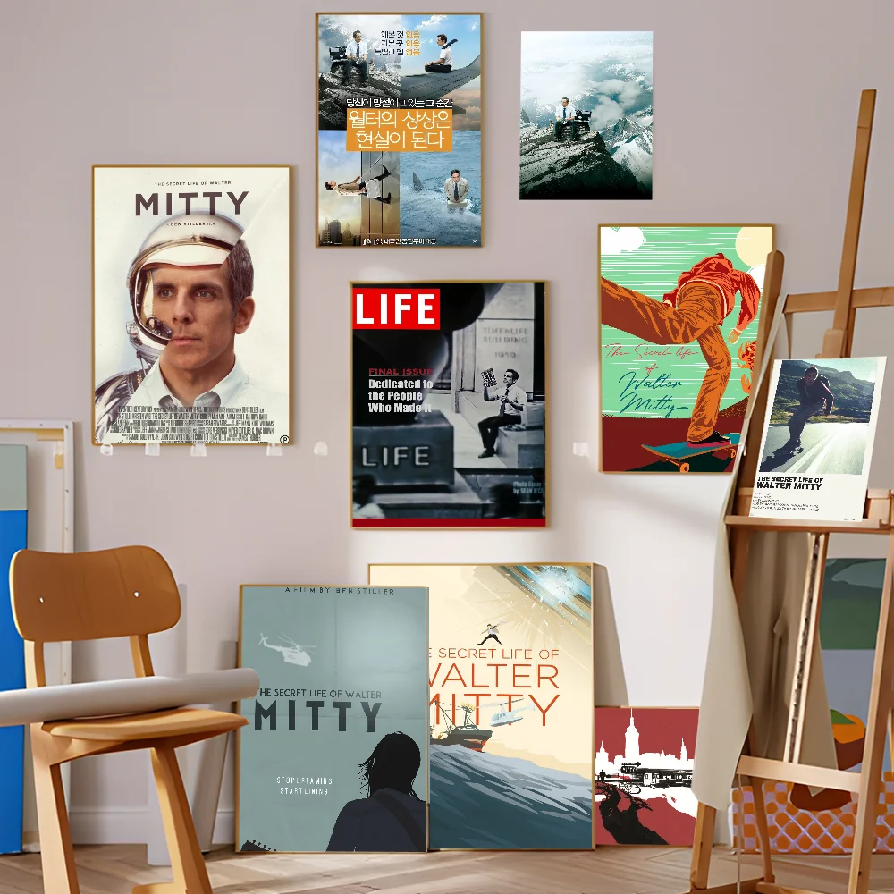 The Secret Life Of Walter Mitty DIY Sticky Poster Whitepaper Prints Posters Artwork Vintage Decorative Painting
