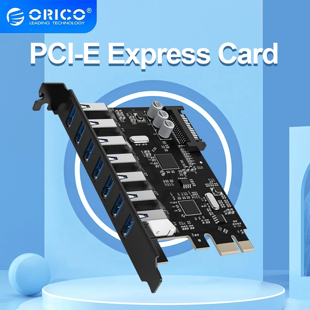 Orico Supervelocidade Porta Usb 3.0 Pci-e Express Card com um Conector de Alimentação Sata de 15 Pinos Pcie Adaptar para Windows 10 Linux