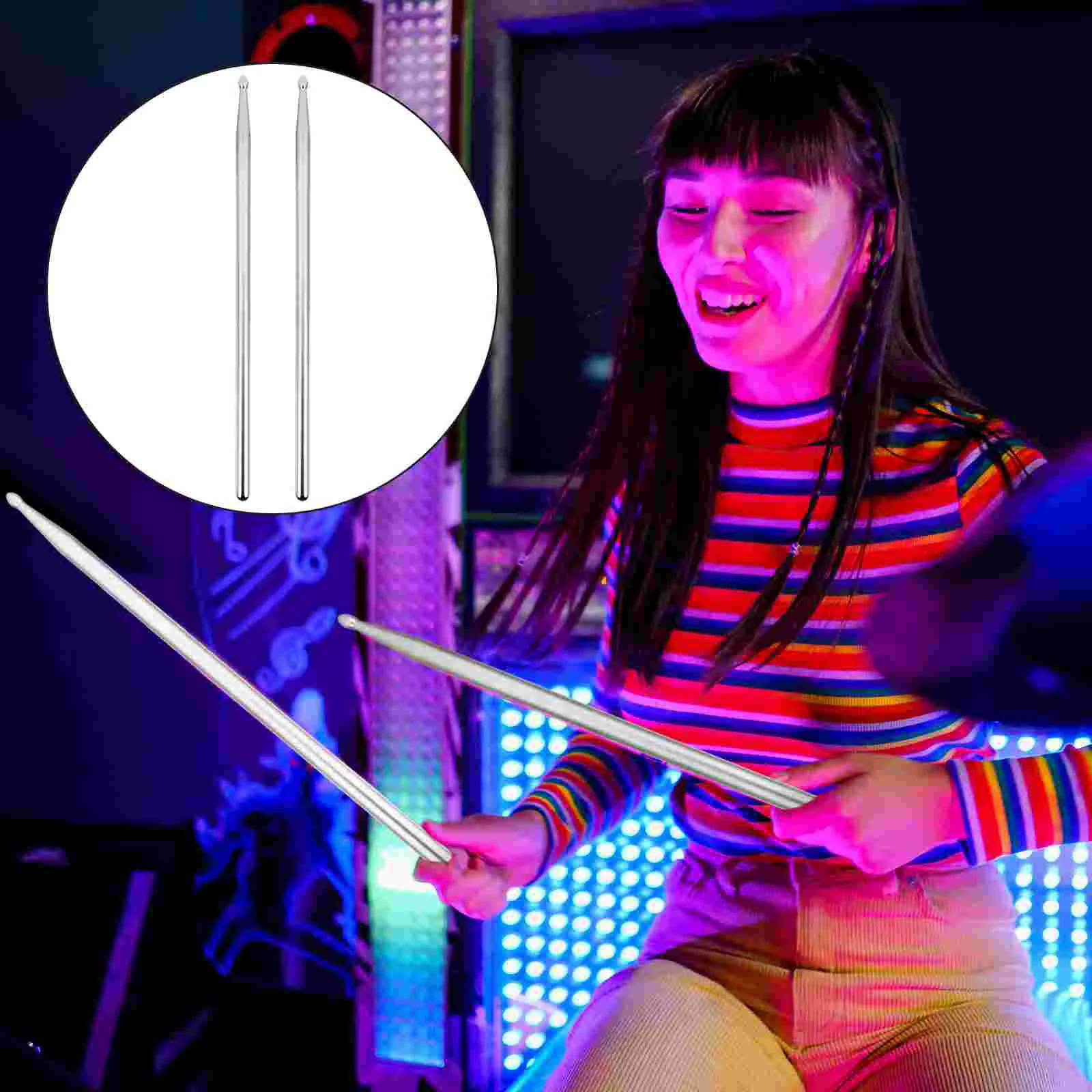 

Drum Stick Keyboard for Kids Percussion Tool Aluminum Alloy Instrument Accessory 5A Sticks Practicing Drumsticks Child