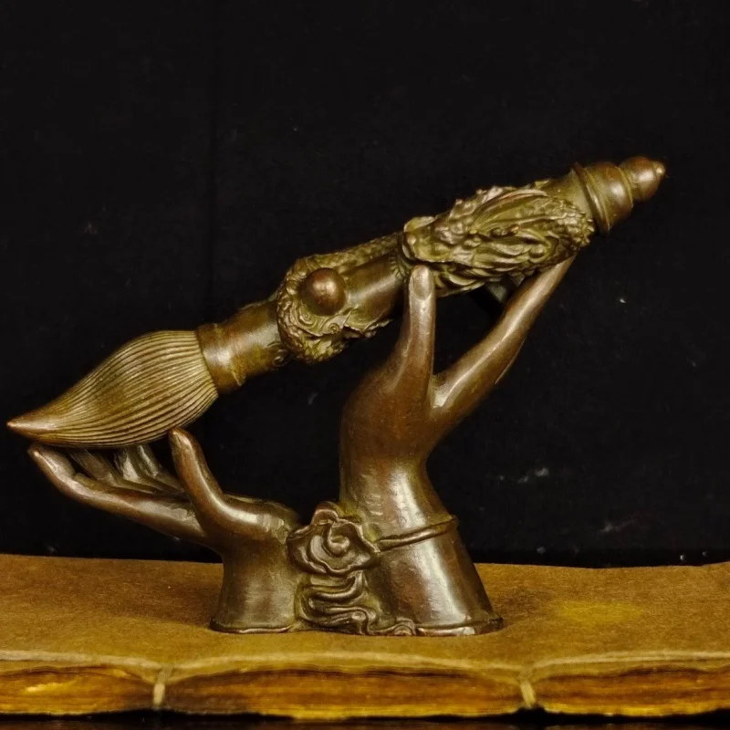 

Античная бронза ретро Дзен Будда ручное украшение для дома приемный столик удача Будда большая ручка украшение на удачу