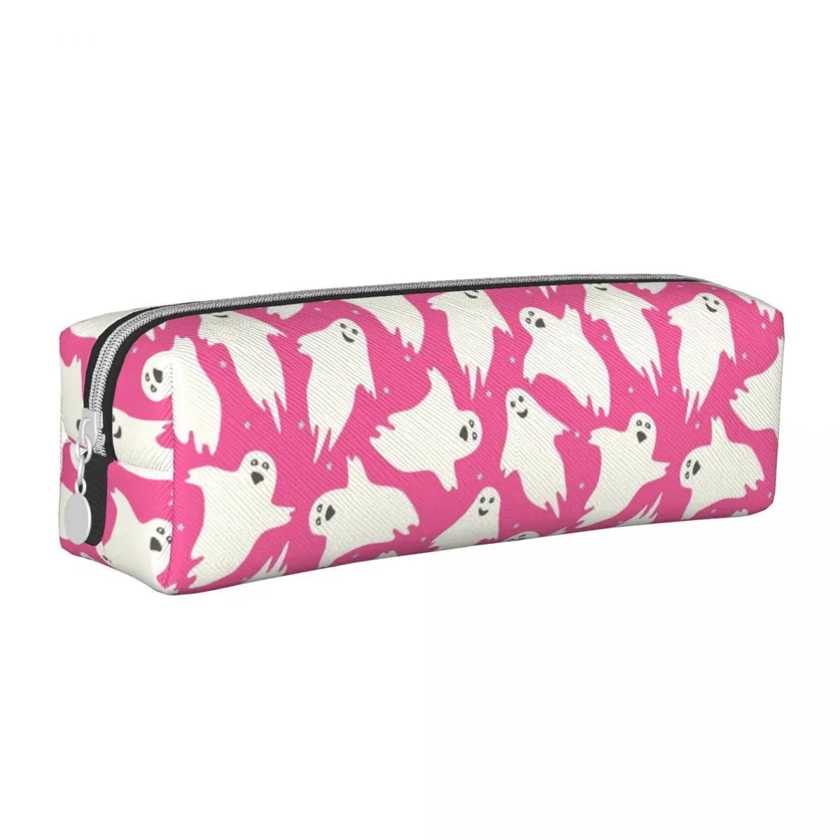 

Fashion Pink Ghosts Spooky Pattern Pencil Cases Halloween Pencil Pouch Pen Holder Kids Large Storage Bags Office Gift Stationery