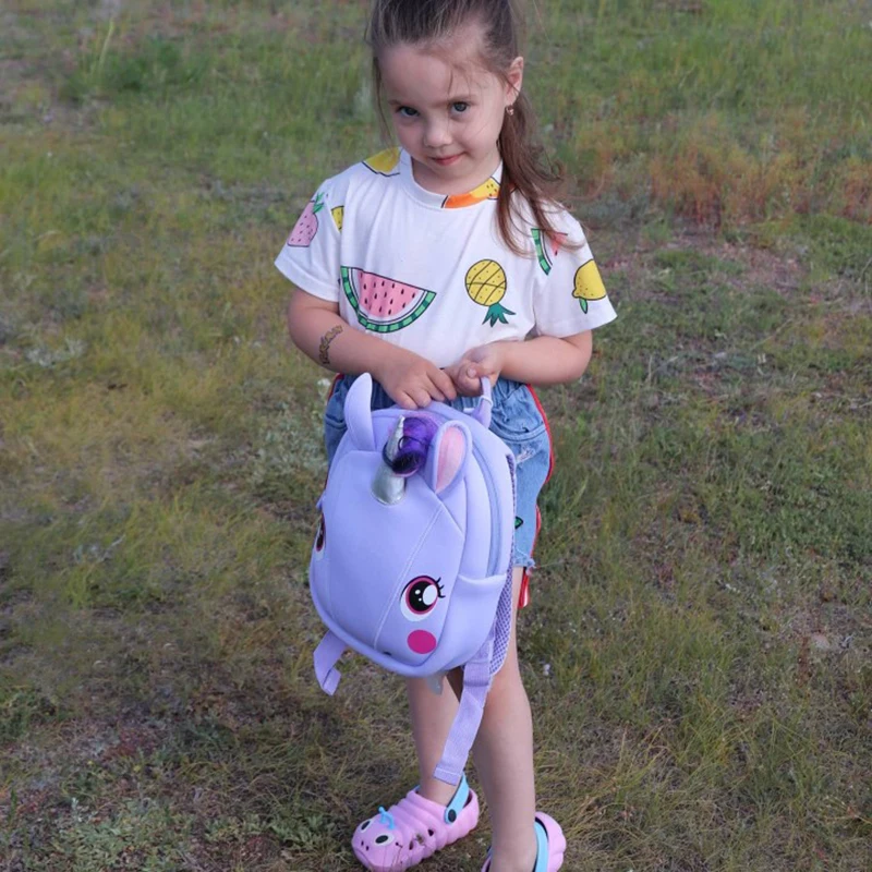 Baby Girl Backpack Toddler Girl Backpack 3D Unicorn Cartoon Travel Pre School Bag for Kid Backpacks with Safety Leash 1-5 Years