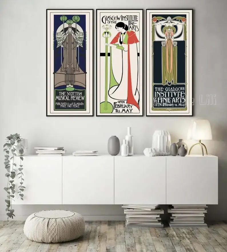 

Комплект из 3-х художественных настенных постеров Rennie Mackintosh