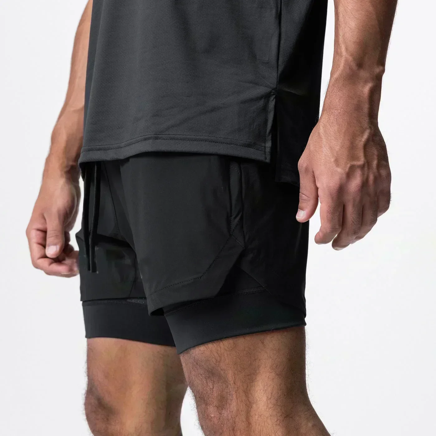 One Piece Herren Doppelschicht-Shorts Monkey D. Ruffy Sommer japanische Anime gefälschte zweiteilige Sport-Fitness schnell trocknende Shorts – Detail 10