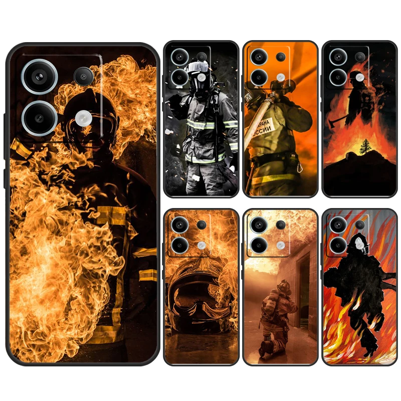 Custodia Fire Fighter Hero Per Xiaomi Redmi 13C 12C 10C 10A 9C Note 12 13 10 8 9 11 Pro 12S 10S 11S Cover Per Telefono