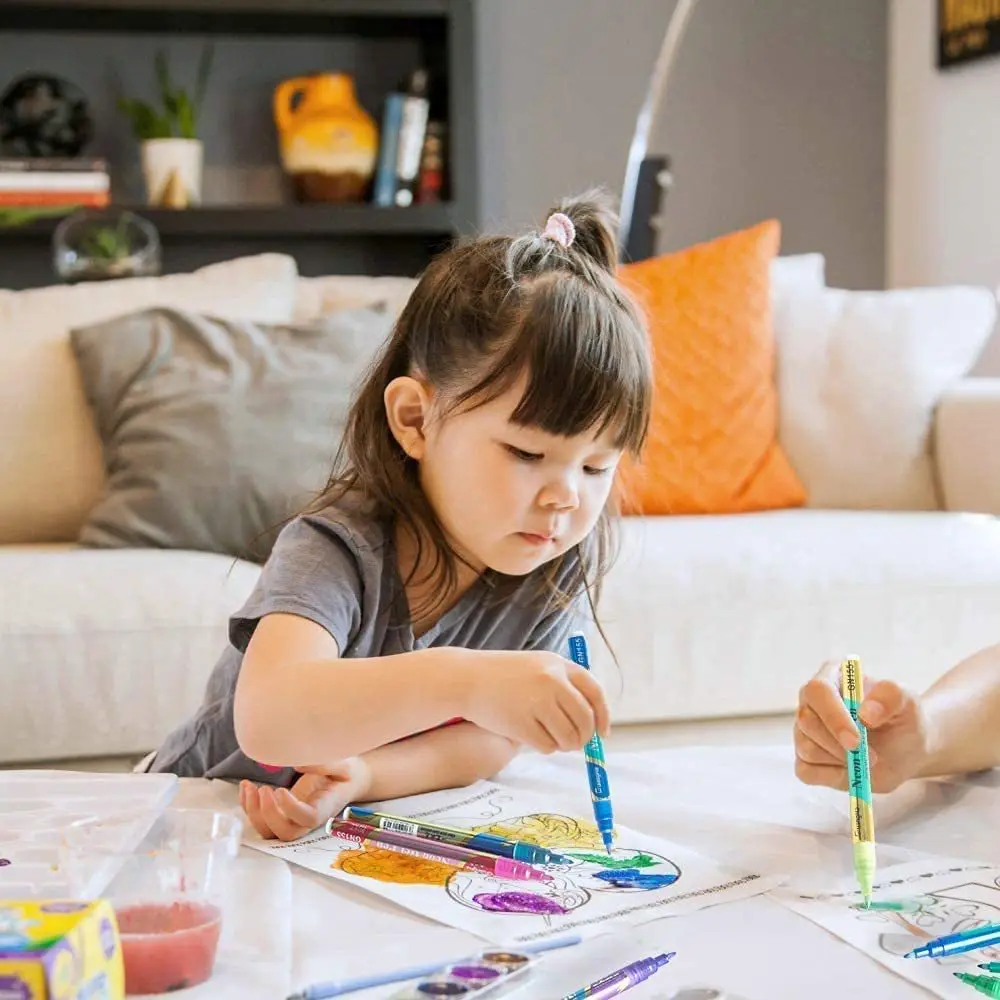 12 Colors Glitter Highlighter Pen Markers Kid Graffiti Painting Pen Handwriting Drawing Fluorescent Pen Office School Stationery 5