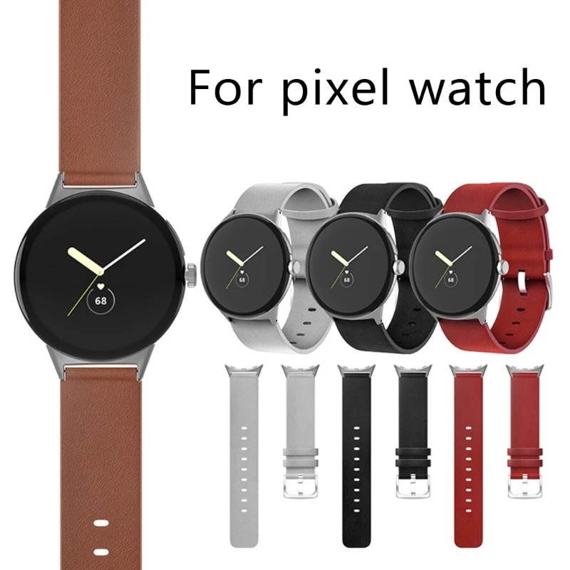 

Compatible for Pixel Smartwatch Adjustable Sports Leather Washable Loop-Belt Breathable Strap Wristband-Bracelet No