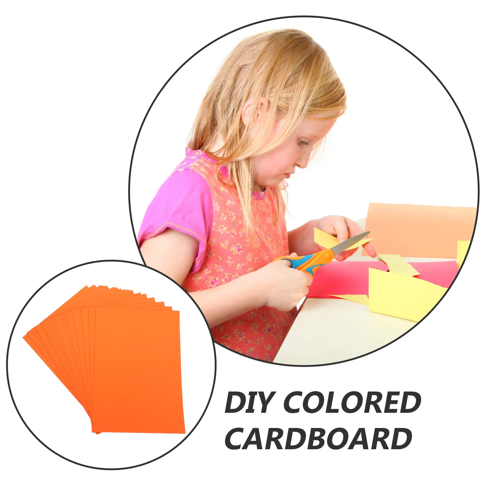 50 장 오렌지 A4 카드 용지 수제 공예 용지 청소년을위한 DIY 그림 종이 접기 그리기 용품 가족 재미 창의력