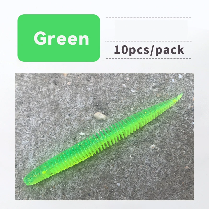 HAIMALUO 10pcs 8.5cm 10.5cm Soft Bait Light Dancing Worm Sway Noodle Worm Needle Tail Straight Tail Floating Bass Mandarinfish