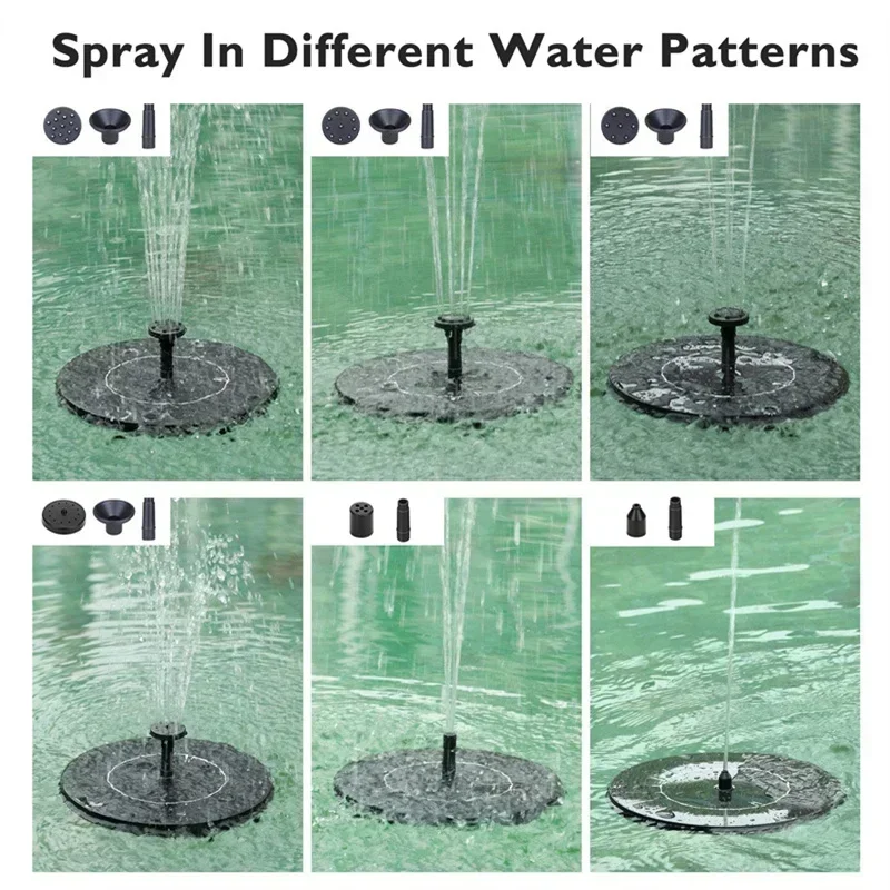 Description Picture 4 of itemSolar Fountain Pump Energy-saving Plants Watering Kit Colorful Solar Fountain Solar Panel Bird Bath Fountain Outdoor Garden Pool