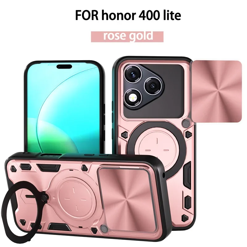 Enhanced Magnetic Slide Lens Back Case with Stand Holder