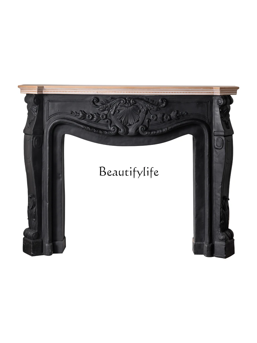 

American Retro Homestay Hotel Living Room Decoration Fireplace Entrance Curio Cabinet