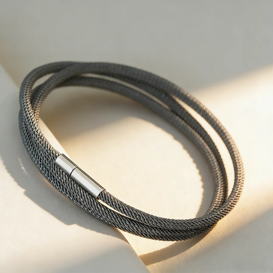 Men Milan Cord Chain Leather Bracelet Accessory