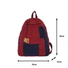 Canvas Women's Backpack Vintage Shoulders Bag College Knapsack Patchwork Packbag Travel Rucksack Student Mochila Y2K Book Bag 6