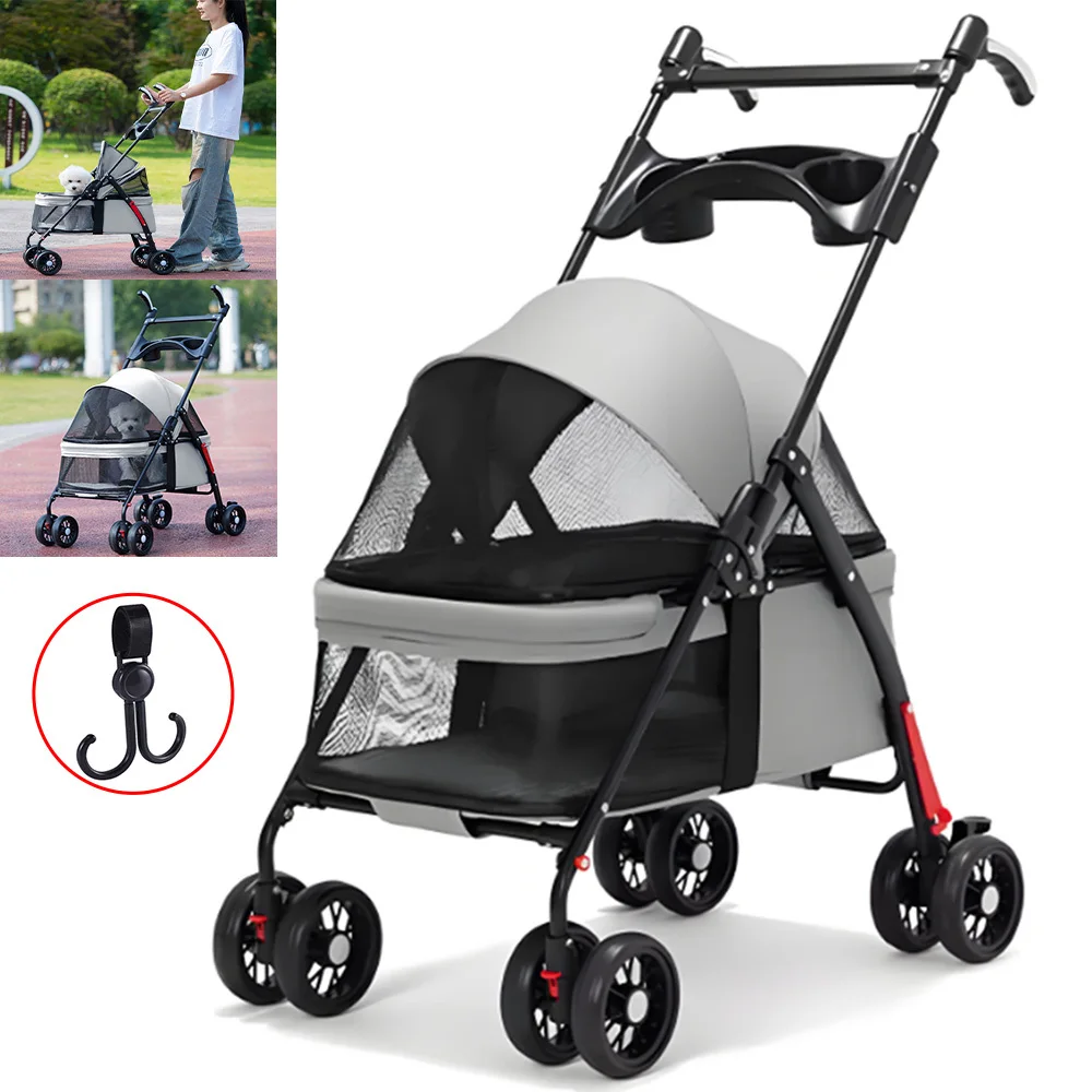Lightweight Portable Pet Stroller for Small Dogs and Cats