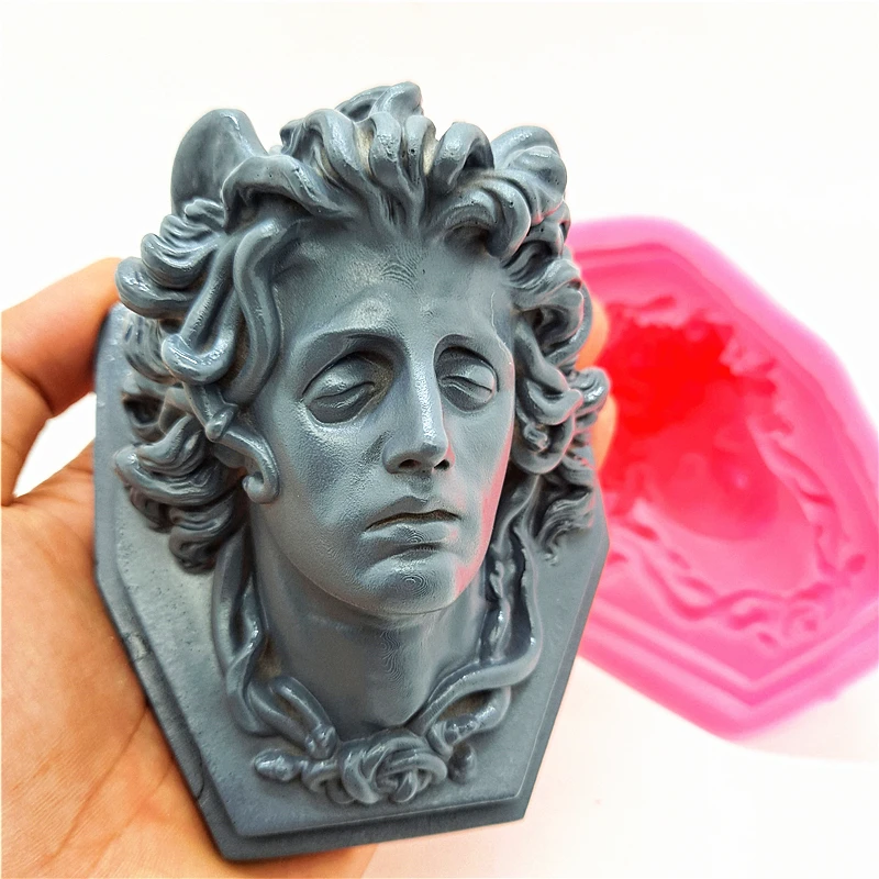 

The 3D human head portrait silica gel mold gypsum resin candle concrete crystal drop glue tool DIY handmade handicraft display p