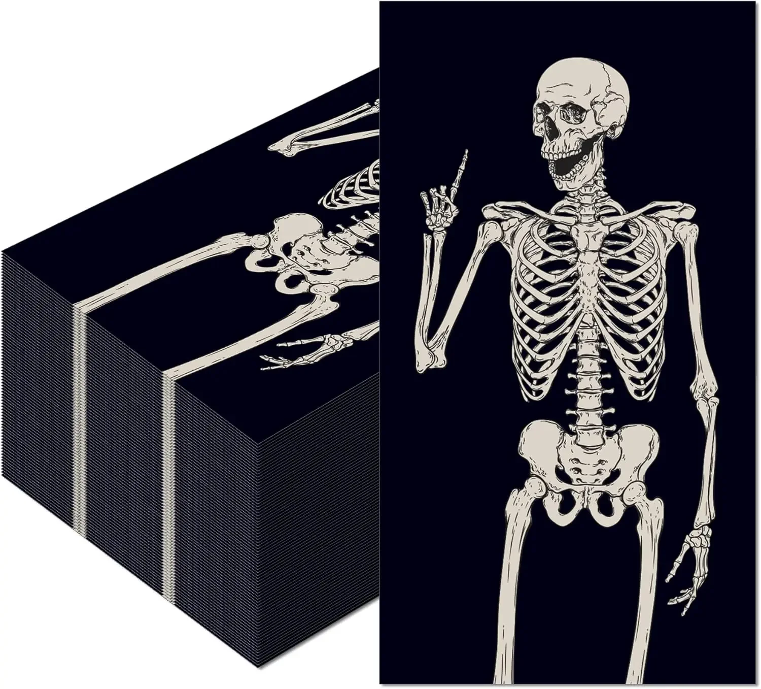 Halloween Skull Paper Napkins 33*40CM 2-Ply Disposable Skeleton Guest Hand Towel Napkin Horror Theme Party Supplies 100PCS