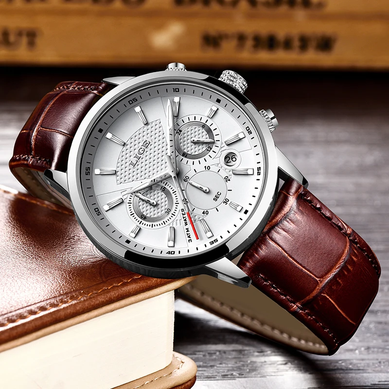 Luxury Men's Chronograph Watch - Fashion Business Leather, Luminous Waterproof Design