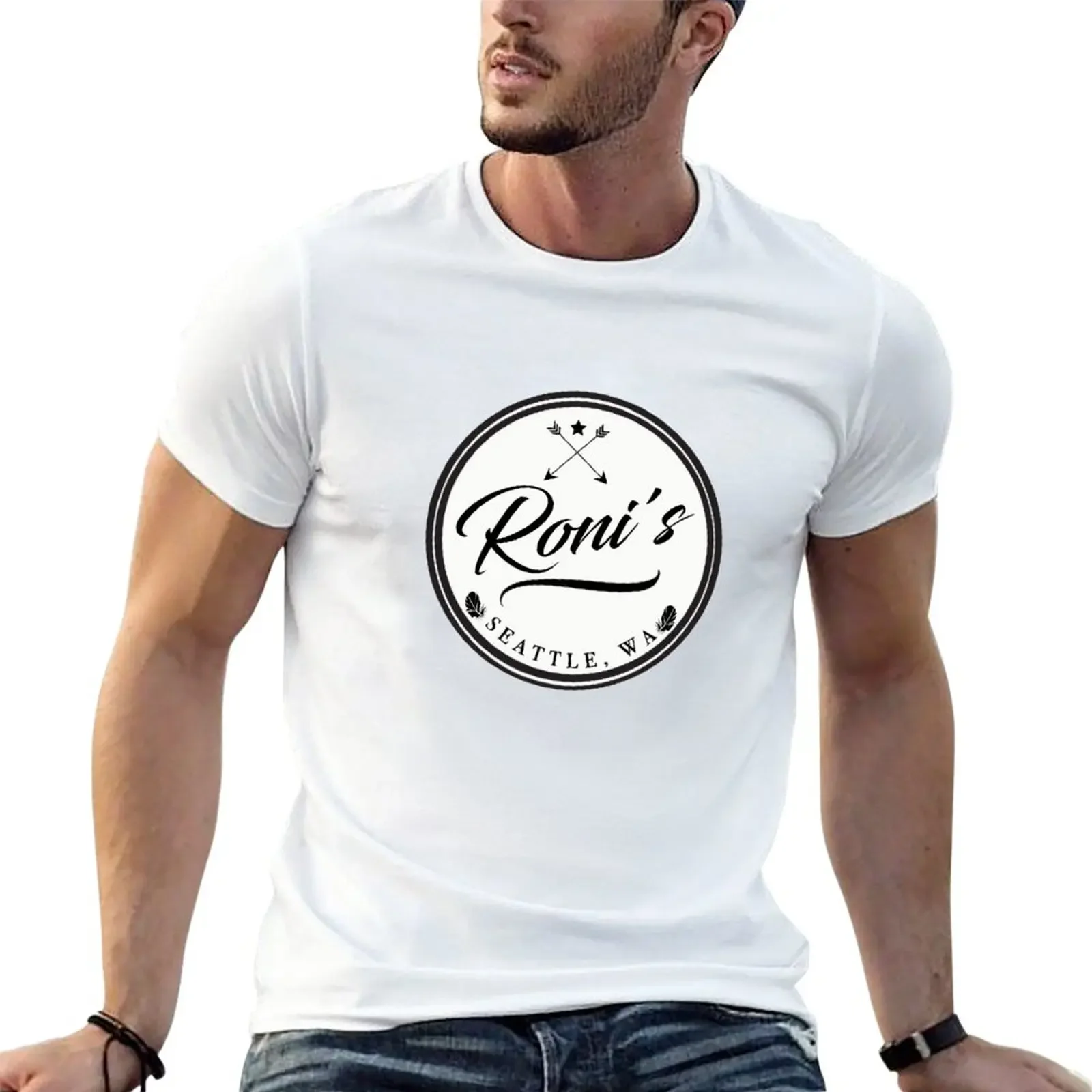 

Roni's Bar Logo T-Shirt summer tops quick drying cute clothes mens graphic t-shirts big and tall