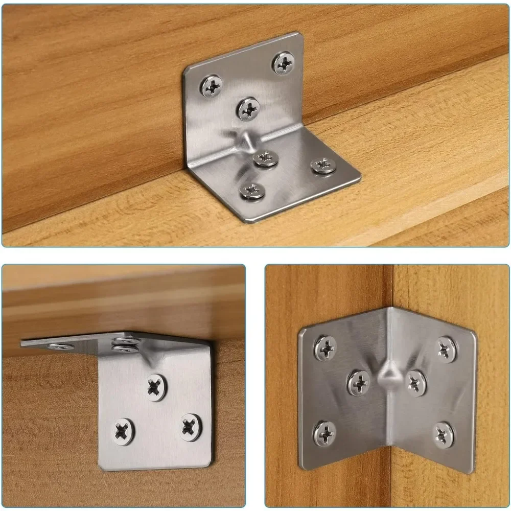 10/30PCS Thickened 90 Degree Corner Brackets Stainless Steel Furniture Cabinet Partition Fastener Home Hardware Connector Tools