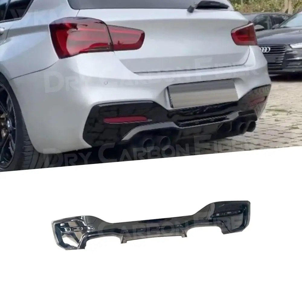 Diffusore Posteriore Nero Lucido Oo-Oo Per Bmw Serie 1 F20 M Sport M135I M140I 2015-2018 M2C Style Diffusore A Labbro Posteriore Splitter Spoiler