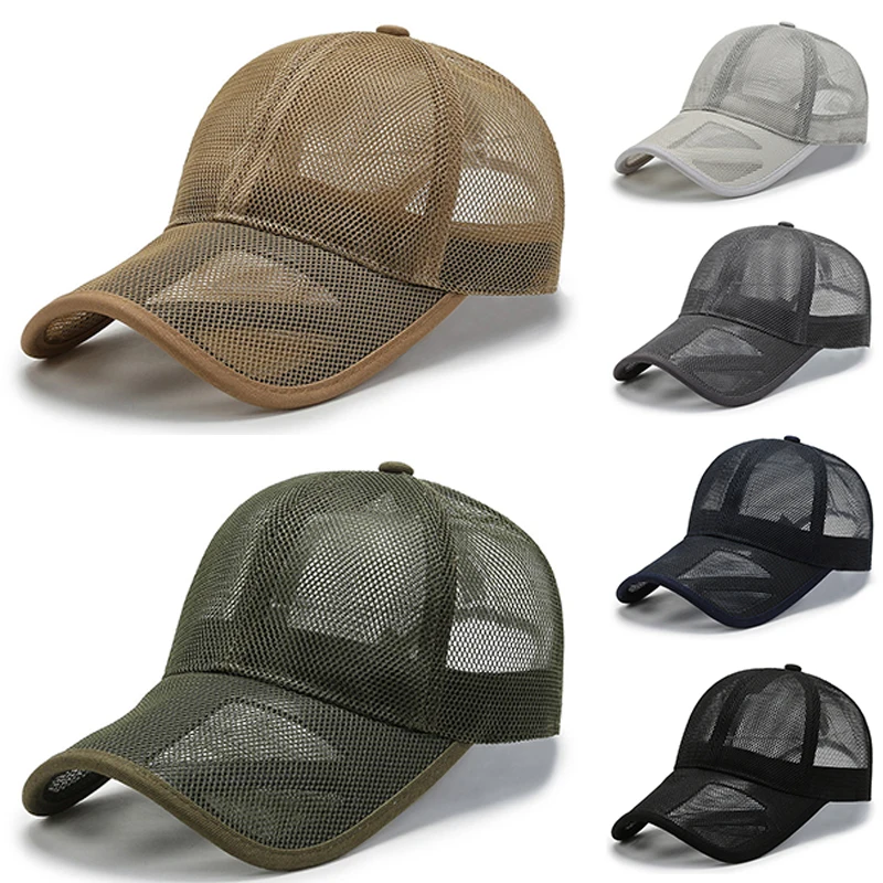 

Men Summer Full Mesh Baseball Cap Quick Dry Cooling Sun Protection Hiking Golf Running Adjustable female Snapback Hat