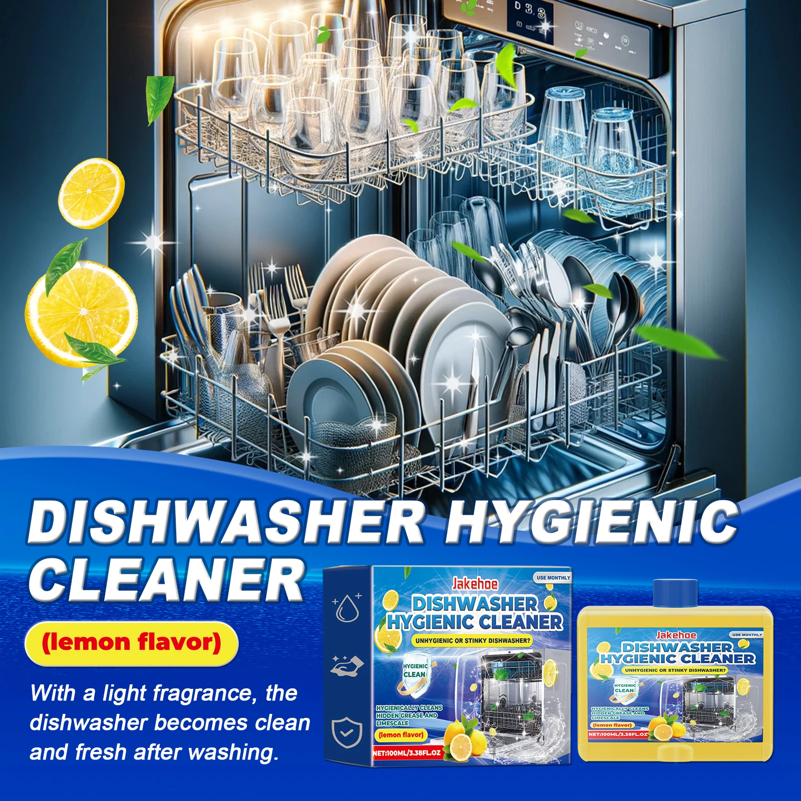 100ml Dishwasher Cleaner Limescale & Grease Remover Utensil Safe Formula Eco-Friendly Professional