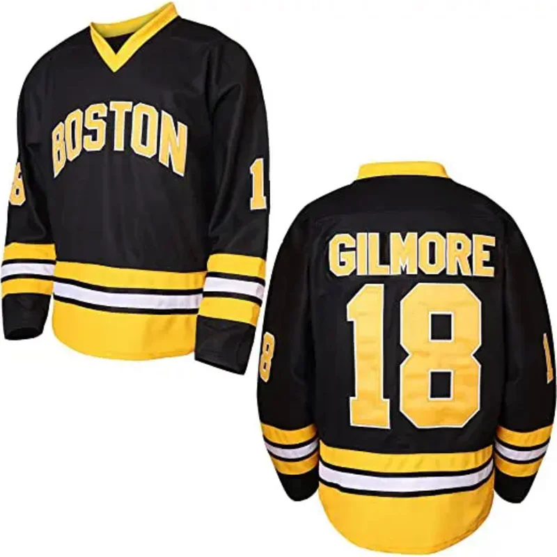 

Ice Hockey Jersey Happy Gilmore 18 Boston Adam Sandler 1996 Movie Sport Sweater Stitched Letters Numbers Black Sport cloth