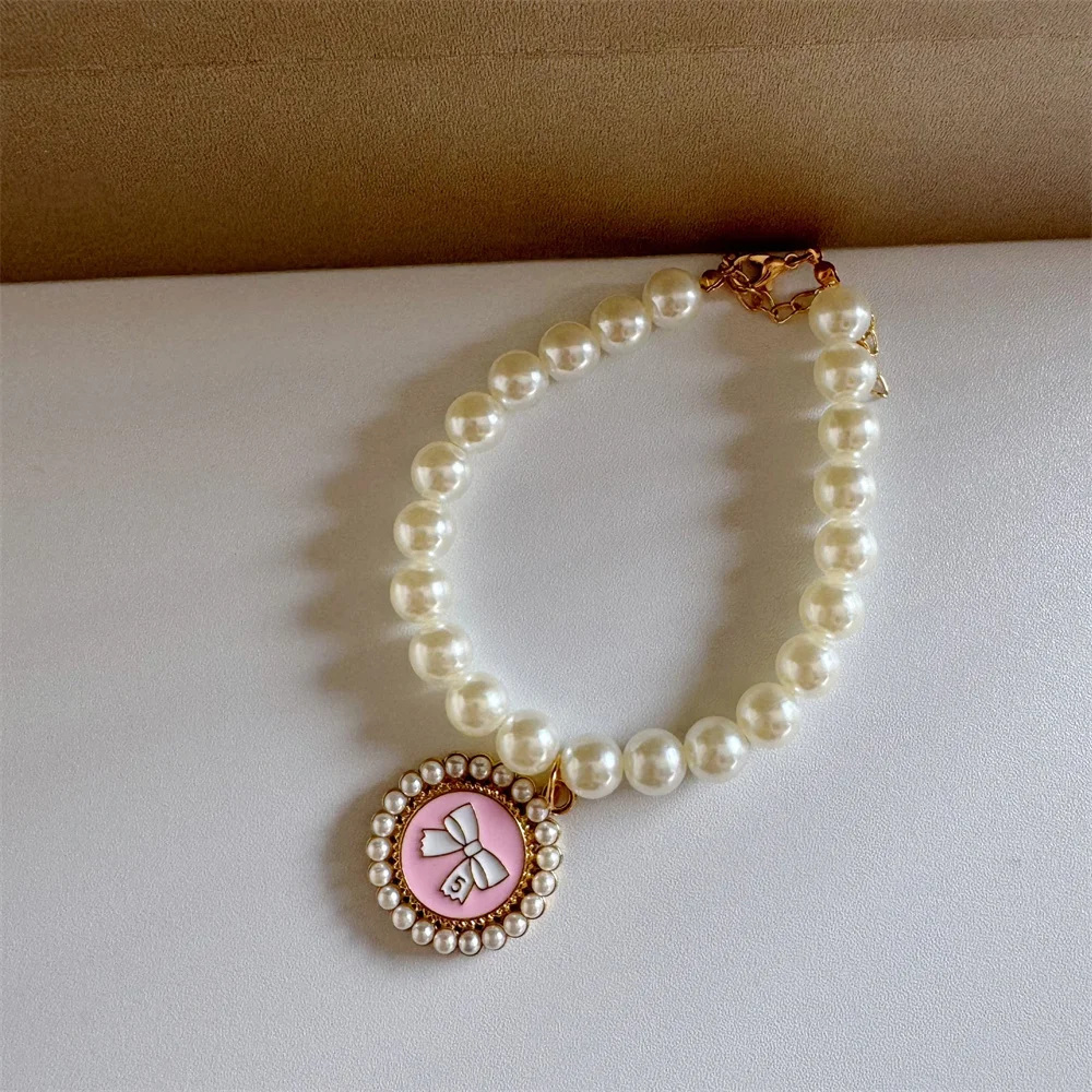 Fashion Pet Pearl Necklace Pet Supplies Cat and Dog Accessories Luxury Matching Collar and Necklace Dog Supplies dog collar pet collar pet necklace
