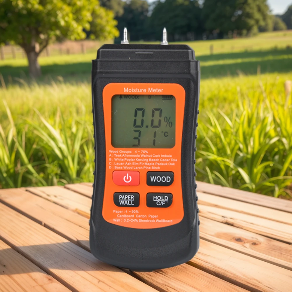 Digital Wood Moisture Meter with Temperature Display