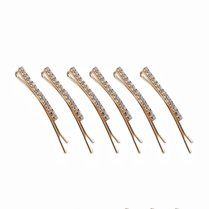 6 stücke damen einfache mode haarnadel funkeln-diamant haar zubehör set – Detail 7