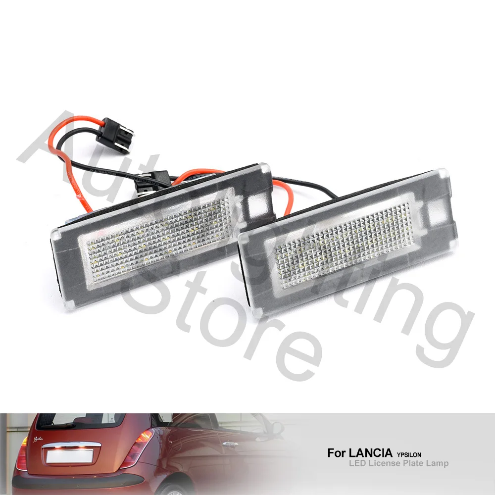 2PCS Canbus Rear Led License Number Plate Light For Lancia Ypsilon