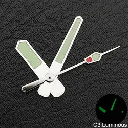 Silver Gold Watch Hands with C3 Green Luminous Coating, 12.5mm (2 silvery)