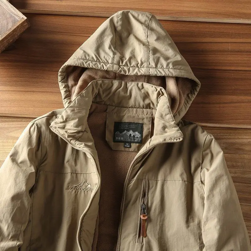Men's Winter Jackets Hooded Men's Coat Cashmere Men's Jacket Thickened Warm. Parkas Loose Pure Cotton Men's Clothing Charge Top