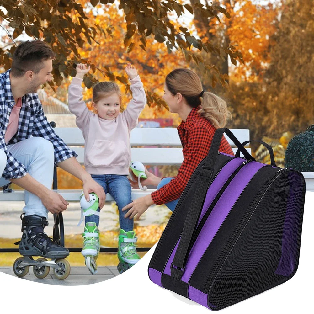 Roller Skate Bag Ice Skate Shoes Bag Oxford Cloth Ski Snow Boots Multi-Compartments Ice-Skating Shoulder Ski Sports