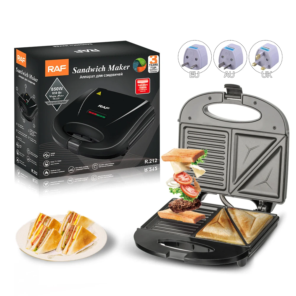 Electric Sandwich Maker with Non-Stick Plates Waffle Maker 2-IN-1 Cooking Breakfast Machine Grilled Cheese Tuna Melts Snacks