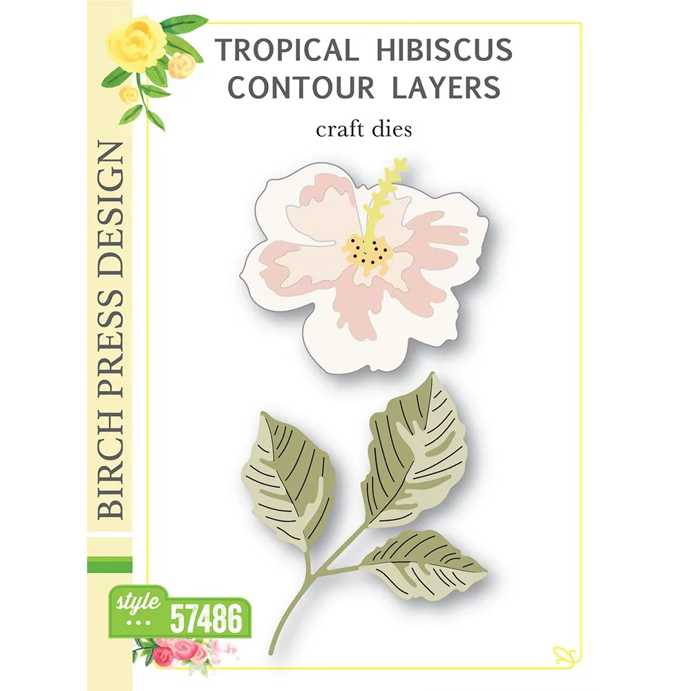 

2022 New Tropical Hibiscus Contour Layers Metal Cutting Dies Diy Scrapbooking Cards Alum Paper Crafts Decoration Embossing Molds