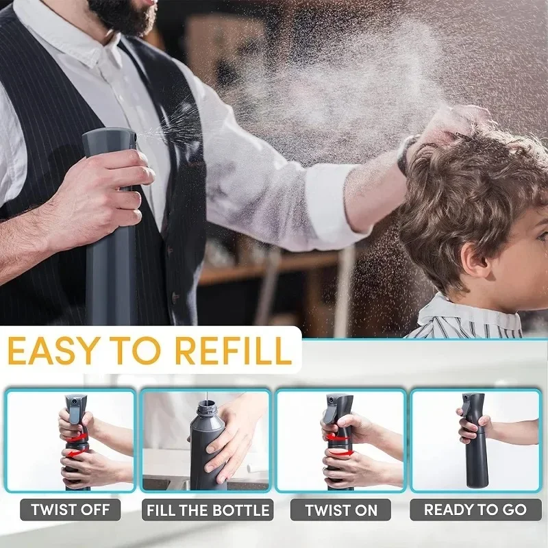 Professional Haircut & Beard Grooming Set with Water Mist Spray Bottle
