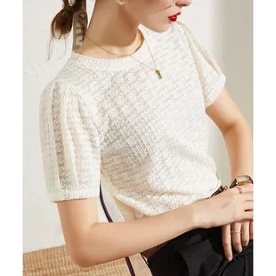

Short-sleeved t-shirt with round neck in spring and summer GRAY22