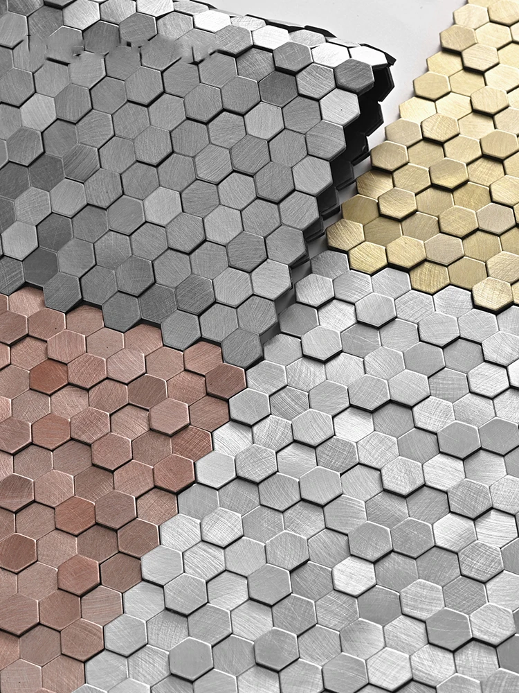 Piastrella Da Parete In Mosaico 3D Peel And Stick Autoadesiva Impermeabile In Alluminio Esagonale Cucina Bagno Piastrelle Backsplash Ignifugo Kitchenw