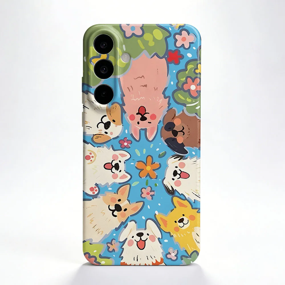 Whimsical Cartoon Dog Shockproof Phone Case - Durable Hard PC Bumper Back Cover