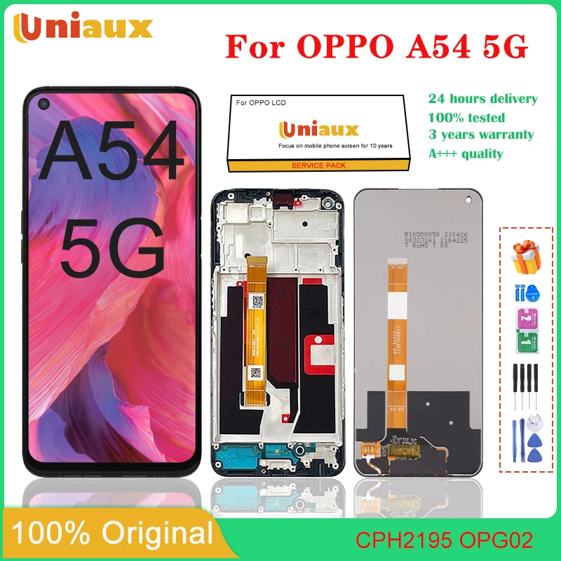 6.5 "Originale Per Oppo A54 5G Display Lcd Con Cornice Touch Panel Digitizer Assembly Per Oppo A54 5G Cph2195 Schermo Lcd