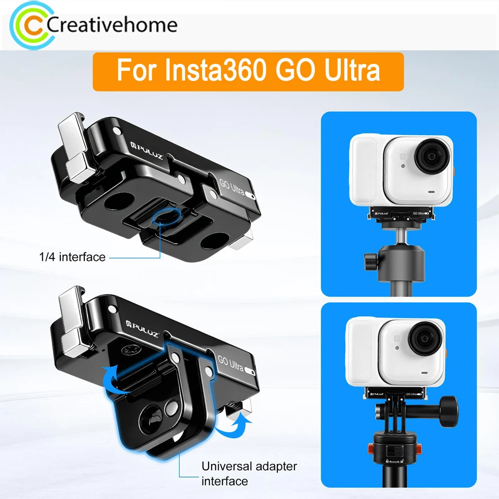 Insta360 GO Ultra용 PULUZ 자석 금속 퀵 릴리스 카메라 베이스 마운트