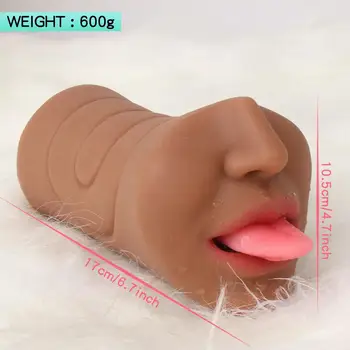 Male Masturbators Male Masturbator for Oral Sex Face Designed Male Sex Toy Tanned Beach Girl Pocket Pussy Sex Toy For Men 5