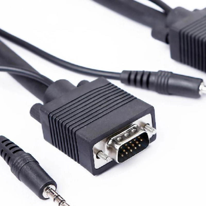 

VGA (3+6) with Audio Cable Vga+dc3.5 Male To Male SVGA Audio and Video Adapter