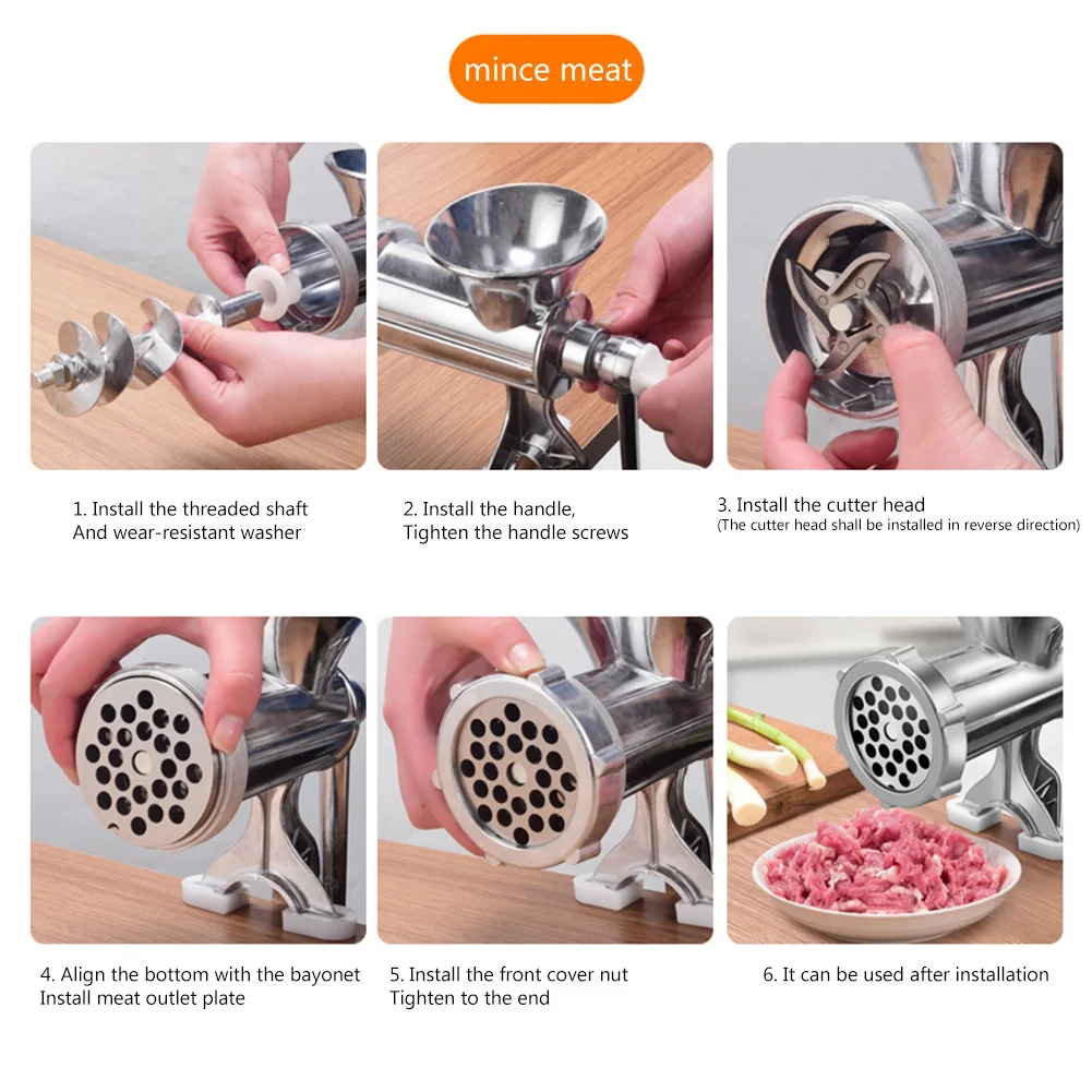 Meat Grinder Food Grinder Attachments Multifunctional Handheld Making Mincer Cooking Tools Portable Sausage Noodles Grinder Hand Crank Accessories Kitchen Supplies