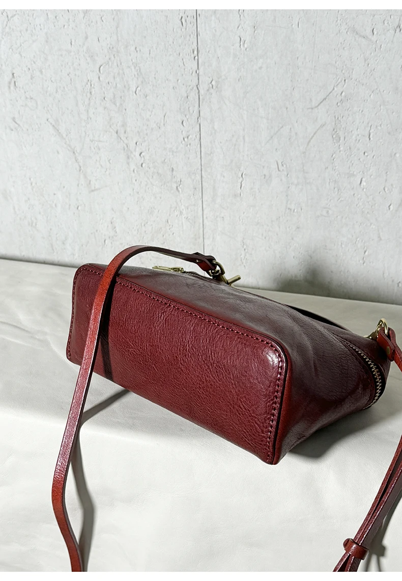 Einfache Mode aus echtem Leder für Damen, Party, kleine Handtasche, Wochenende, täglich, leicht, luxuriös, Rindsleder, Damen-Schulter-Crossbody-Tasche – Detail 12