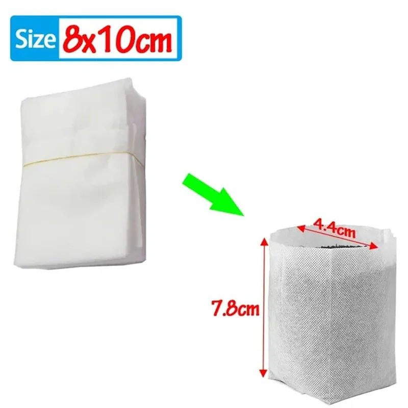 Description Picture 2 of item100Pcs Biodegradable Nursery Bag Plant Grow Bags Non-woven Fabric Seeds To Sow Flower Pots For Home Garden Accessories Tools