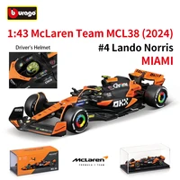 Bburago 1:43 McLaren 2024 MCL38 Monaco Miami GP F1 Formula Racing Car Static Simulation Diecast Alloy Model Car Acrylic Box 2