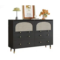 ตู้ลิ้นชักไม้ไผ่เอนกประสงค์ ตู้เก็บของหวายไม้ไผ่สีขาว ตู้ลิ้นชักพร้อมบานประตูสำหรับทางเข้า 2